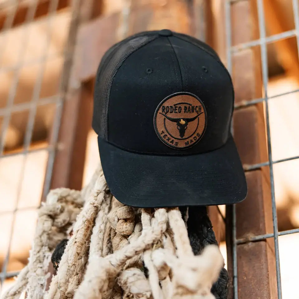 Rodeo Ranch Texas Made Snapback Trucker Hat — Solid Black