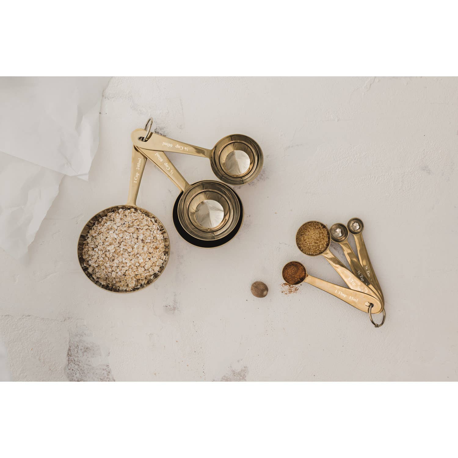 Gold & Silver Shimmer Measuring Spoons — Set of 4