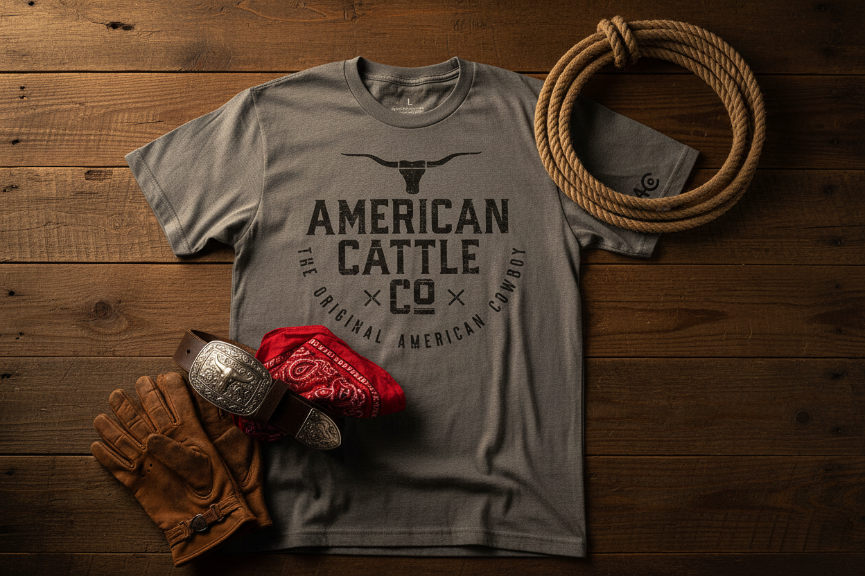 American Cowboy Tee — Farmhouse Flat Lay