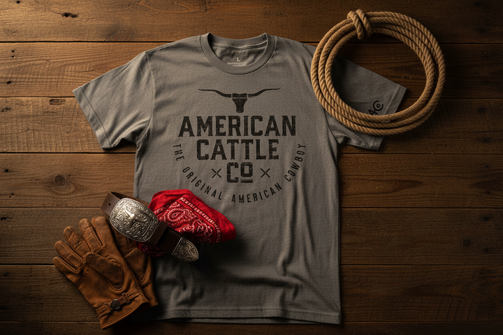 American Cowboy Tee — Farmhouse Flat Lay