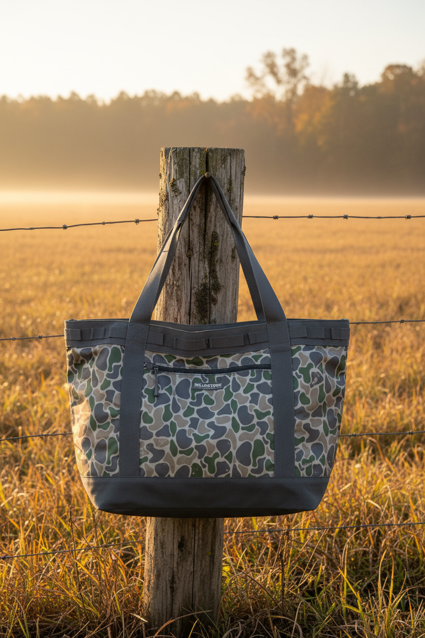 Backwoods Camo Weekender Tote — Rustic Fence Post