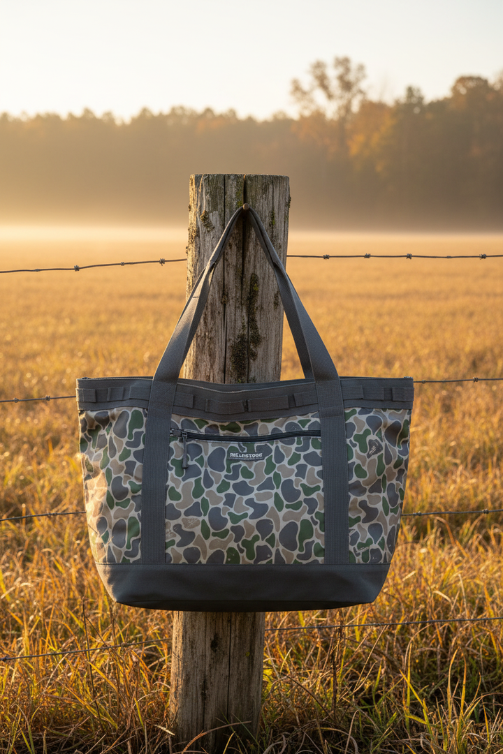 Backwoods Camo Weekender Tote — Rustic Fence Post