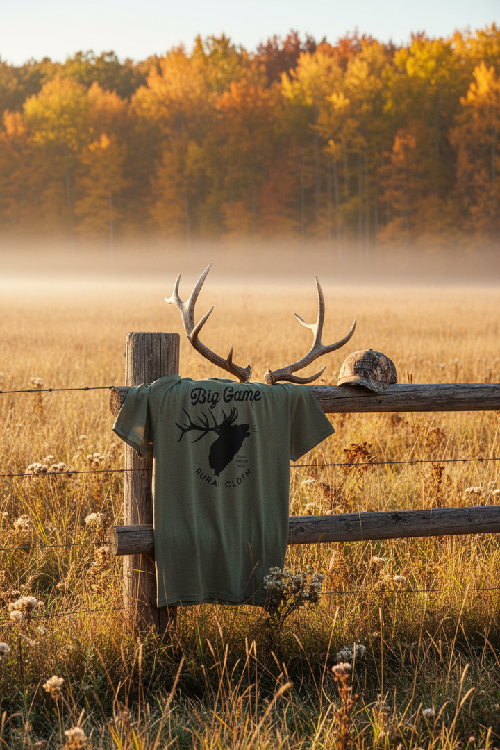 Big Game Bugle Tee — Outdoor Fence Display