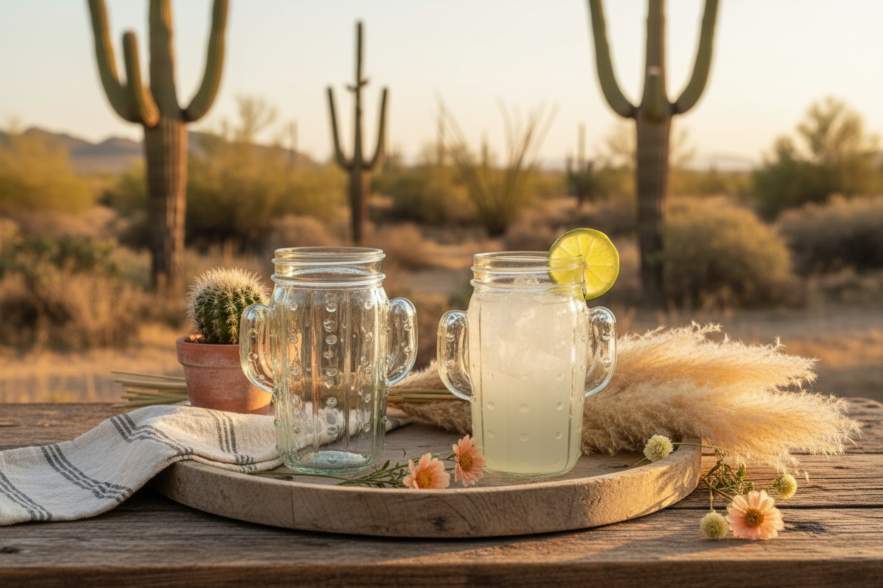 Cactus Drinking Glass — Straight-Sided Desert Table Display