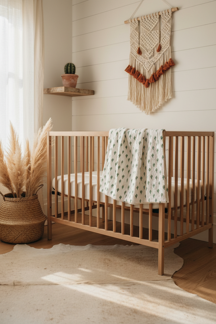 Cactus Pointelle Swaddle Western Farmhouse Desert Nursery