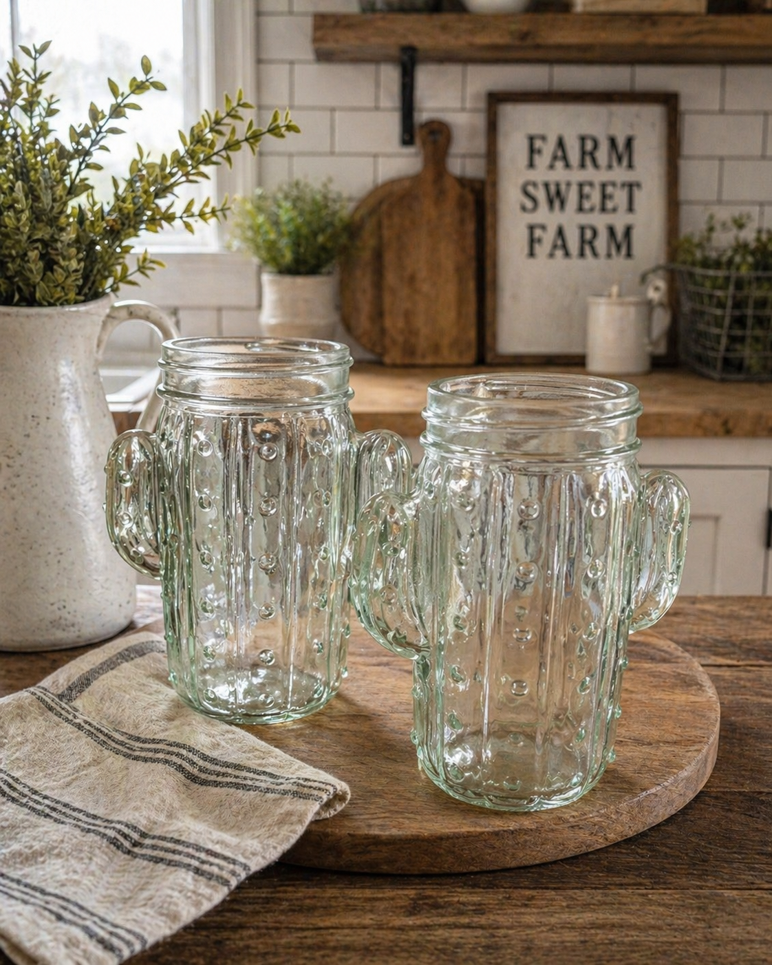 Cactus Drinking Glass — 12 oz