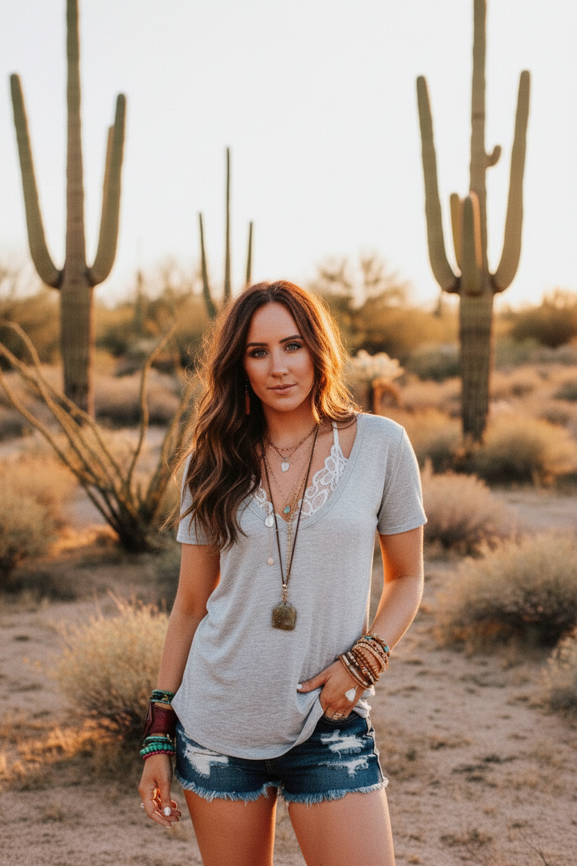 Desert Lifestyle — Brunette with Product