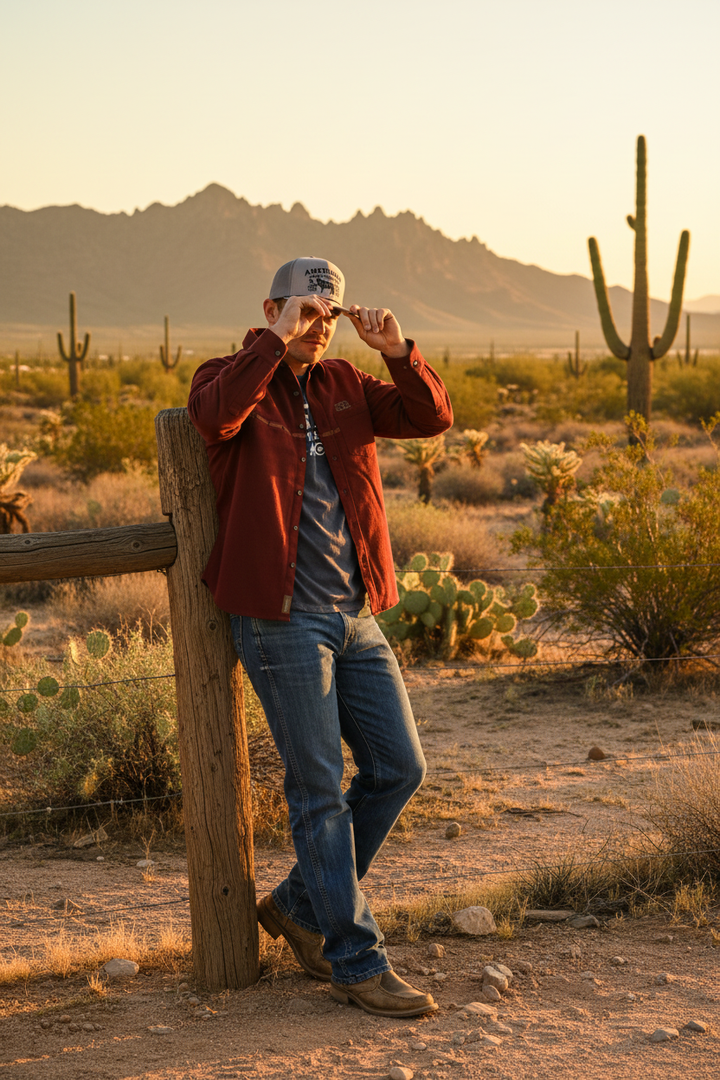 Dustoff Chamois Maroon — Desert Lifestyle 2