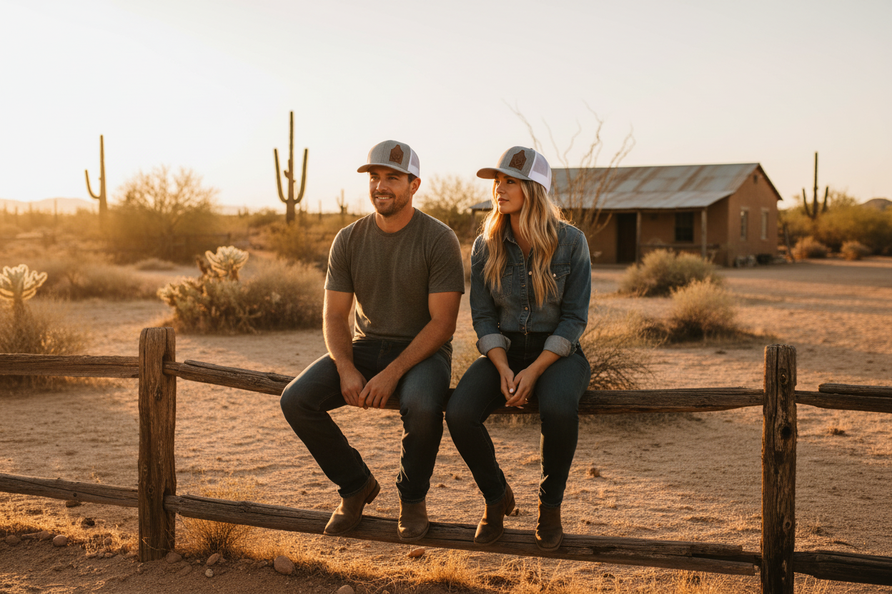 Elk Brand Calf Tag Snapback - Couple on Fence