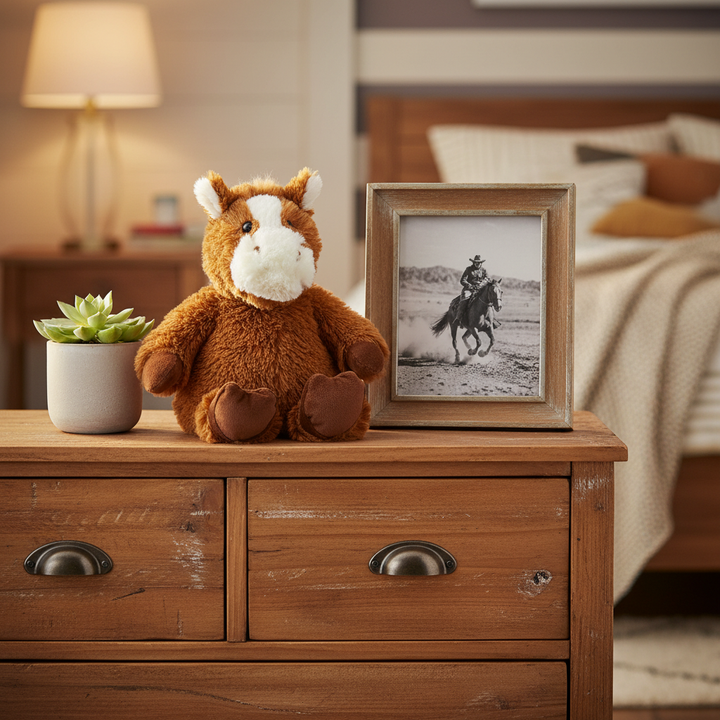 Horse Warmie on Farmhouse Dresser