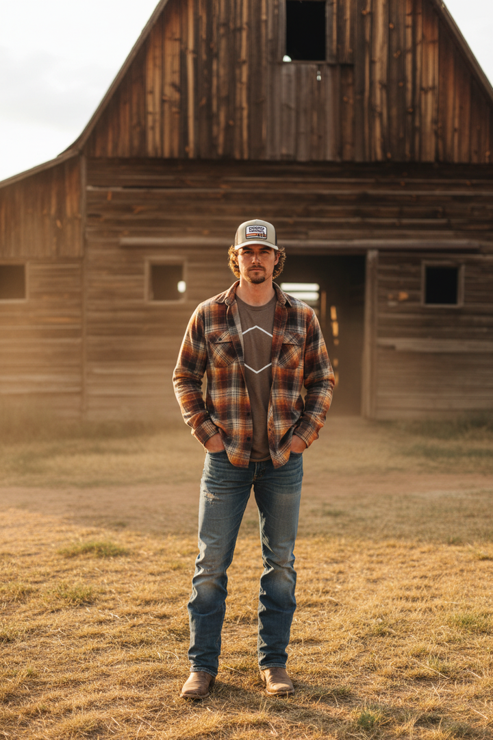 Modern Cowboy Rustic Barn Portrait