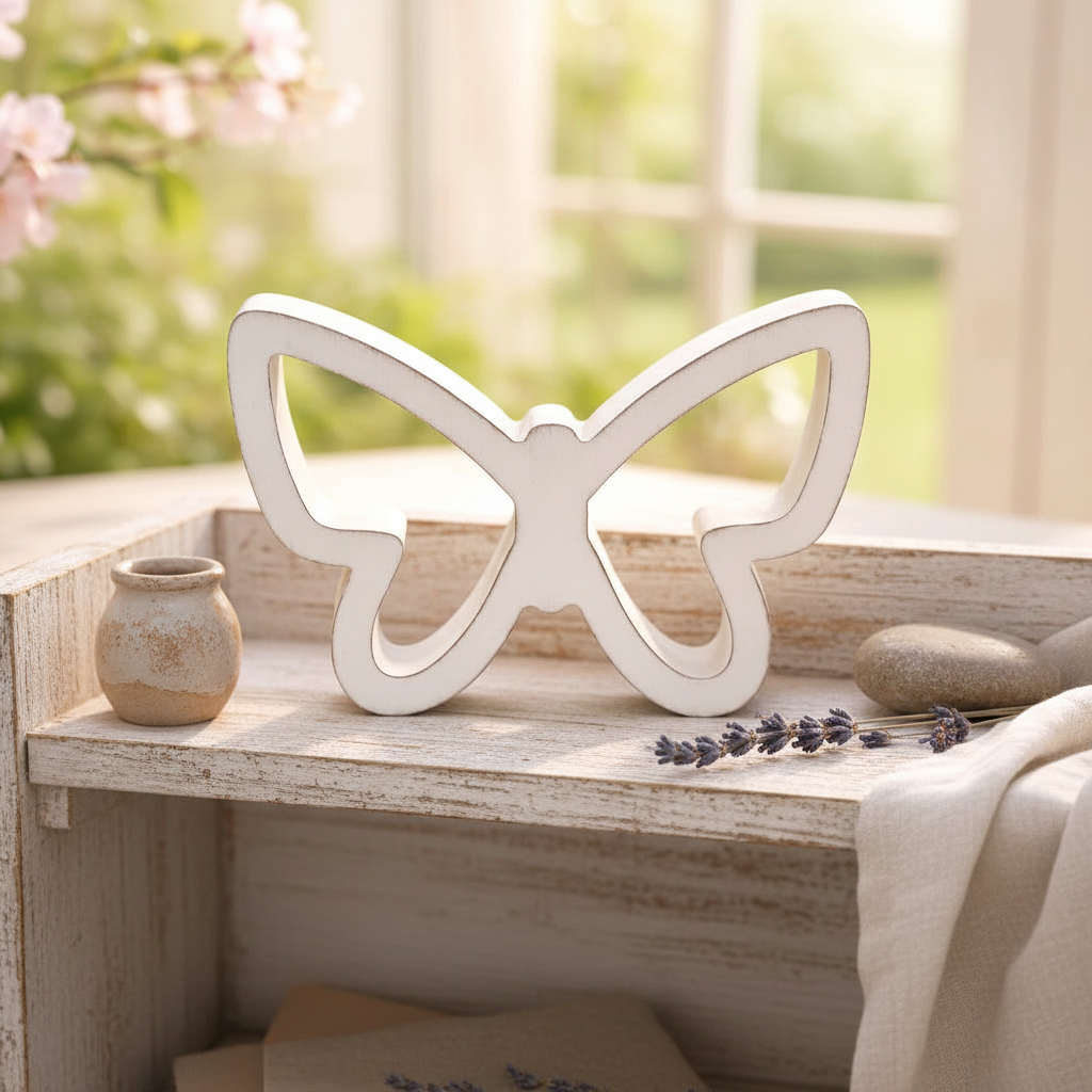 Rustic Farmhouse Butterfly Decor - Close Up Sweet Display