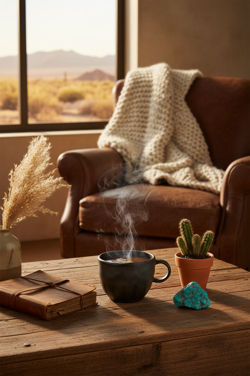 Rustic Stoneware Teacup Desert Coffee Table