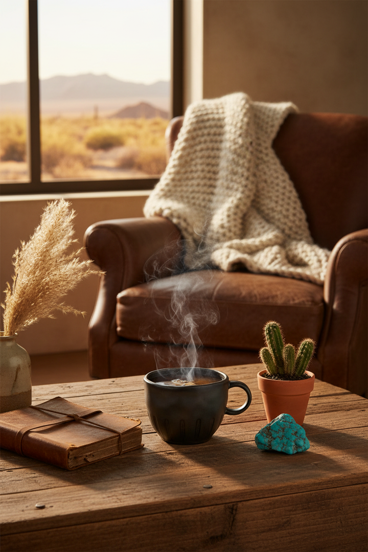 Rustic Stoneware Teacup Desert Coffee Table