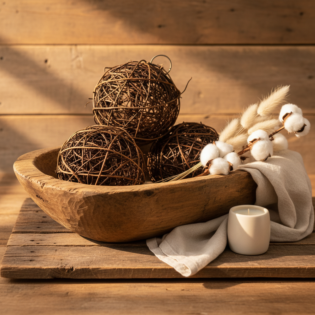Rustic Vine Balls Farmhouse Display