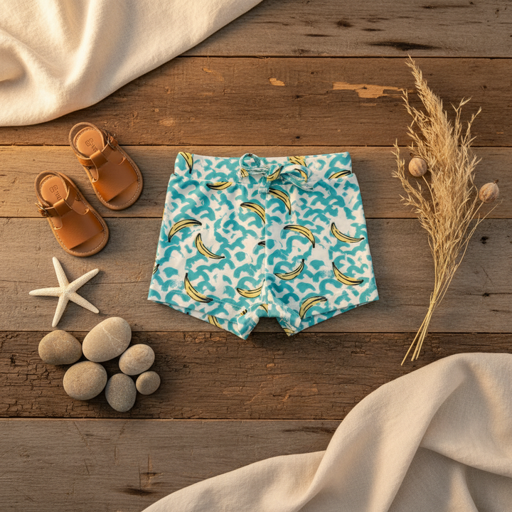 SIIX Bananas Riviera Swim Short - Rustic Flat Lay