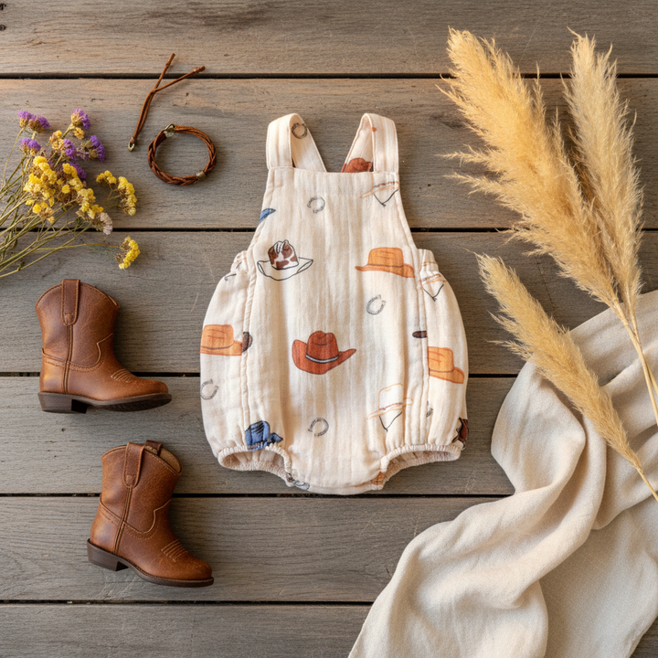 SIIX Western Muslin Retro Sunsuit - Rustic Flat Lay