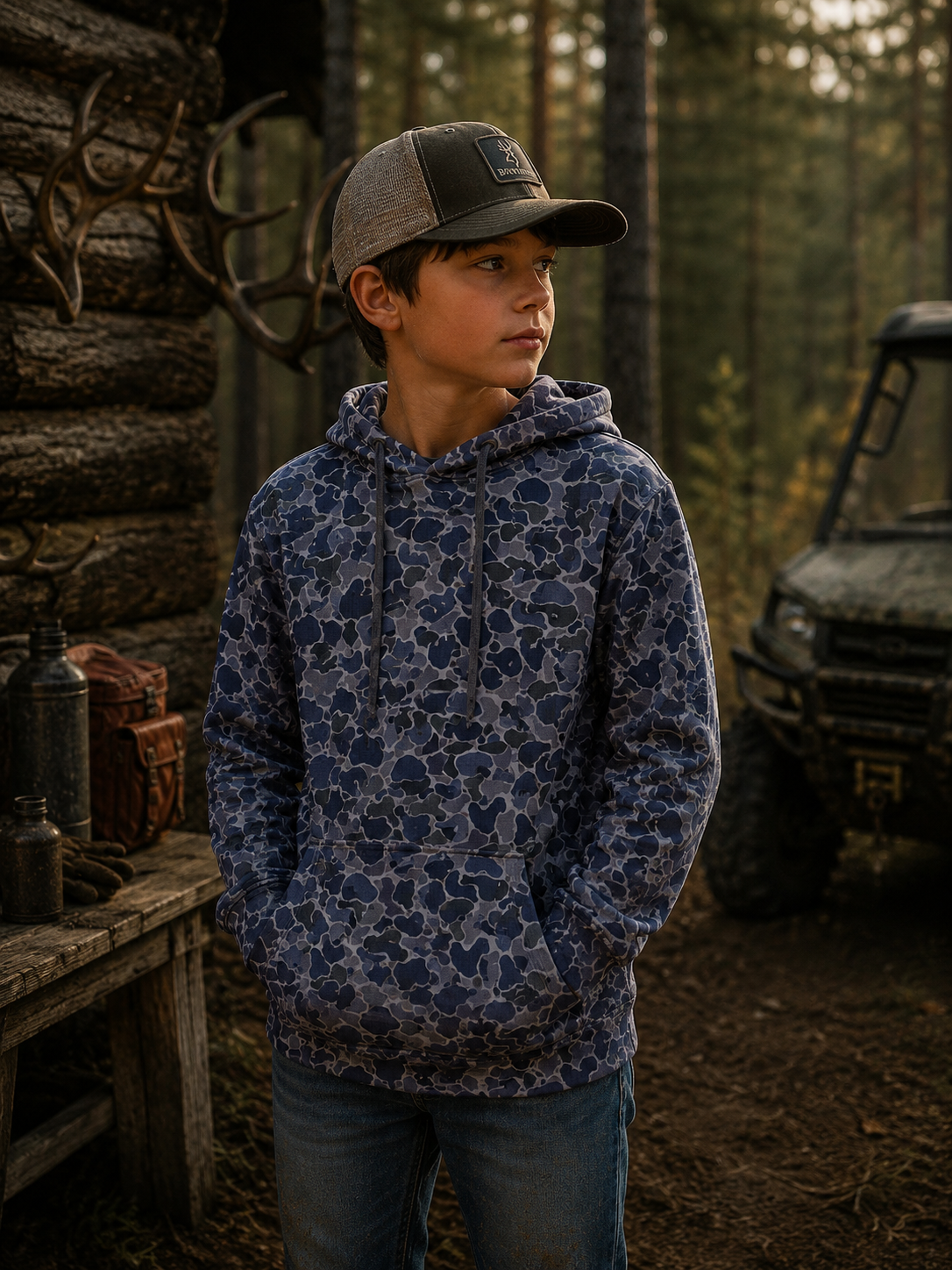 Backwoods Camo Kids' Performance Hoodie